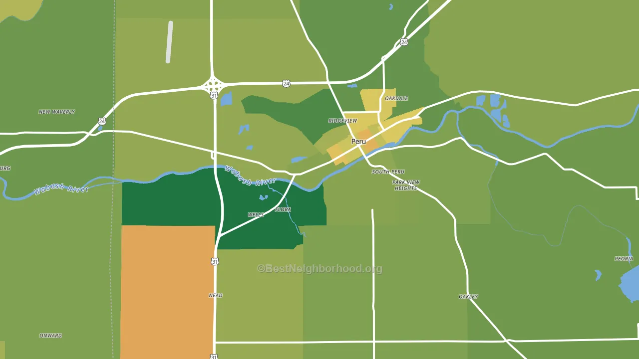 46970, IN block-group voter-turnout map