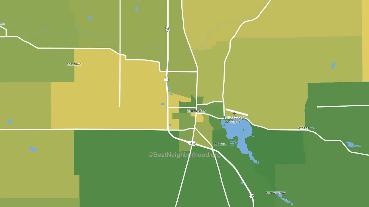 46975, IN block-group voter-turnout map
