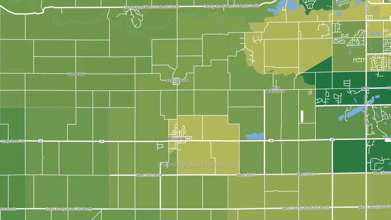 46979, IN block-group voter-turnout map