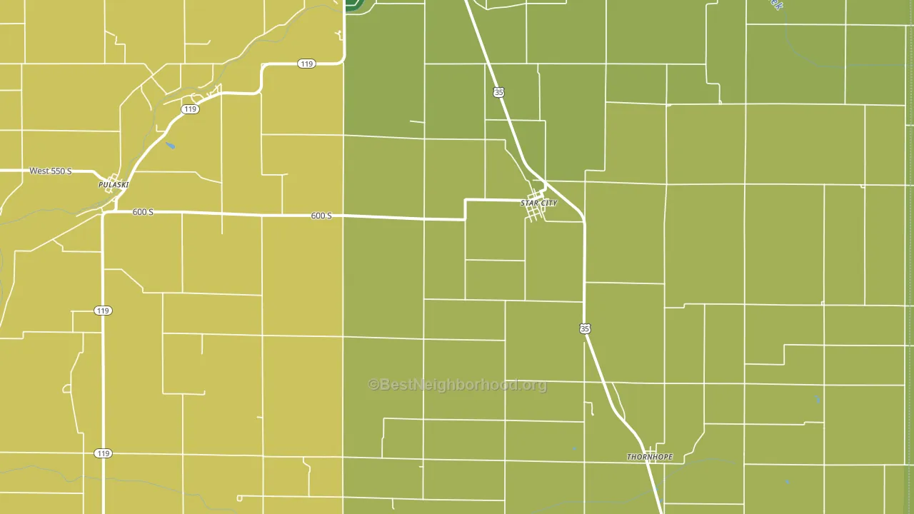 46985, IN block-group voter-turnout map