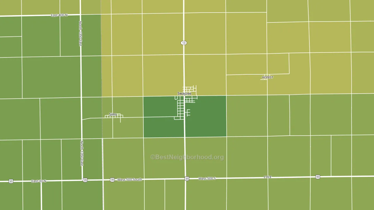46986, IN block-group voter-turnout map