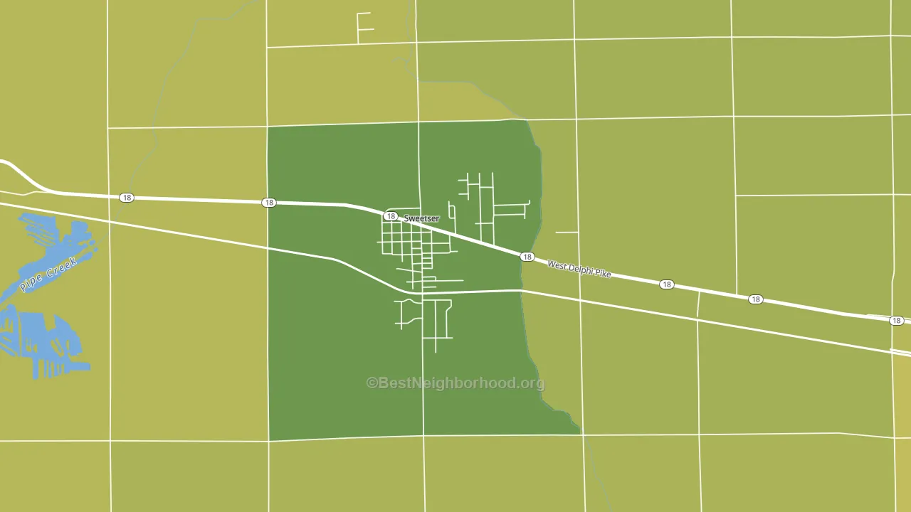 46987, IN block-group voter-turnout map