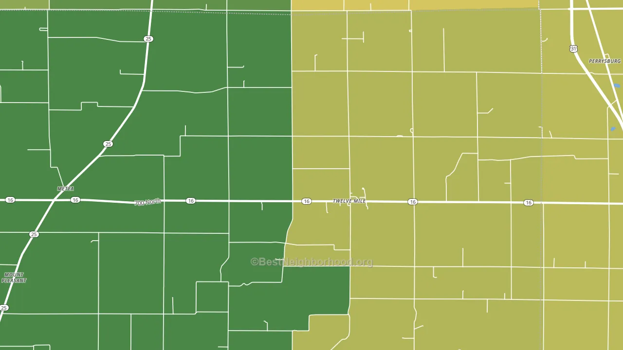 46988, IN block-group voter-turnout map