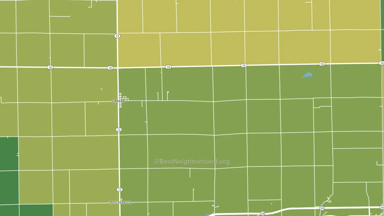 46990, IN block-group voter-turnout map