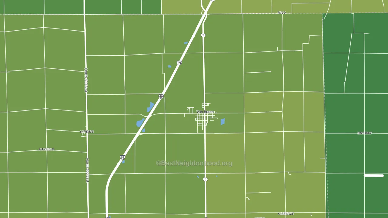 46991, IN block-group voter-turnout map