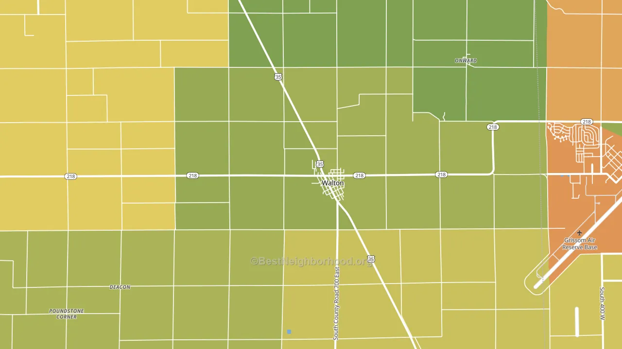 46994, IN block-group voter-turnout map