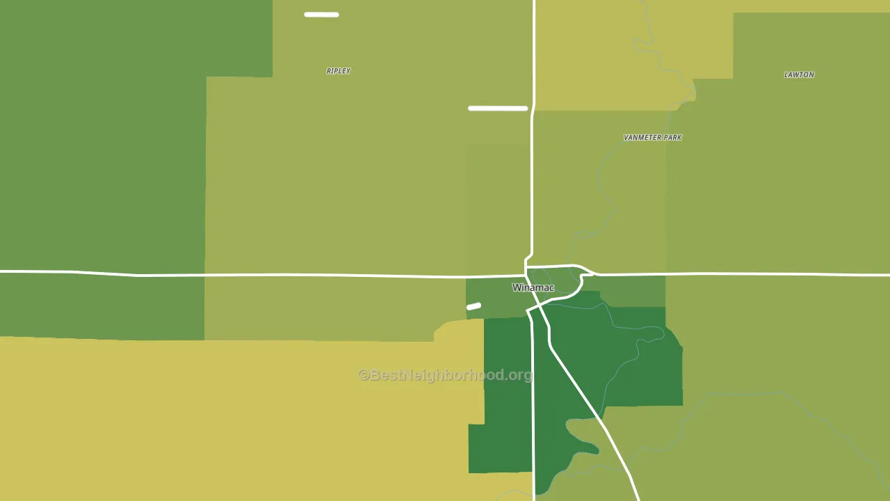 46996, IN block-group voter-turnout map