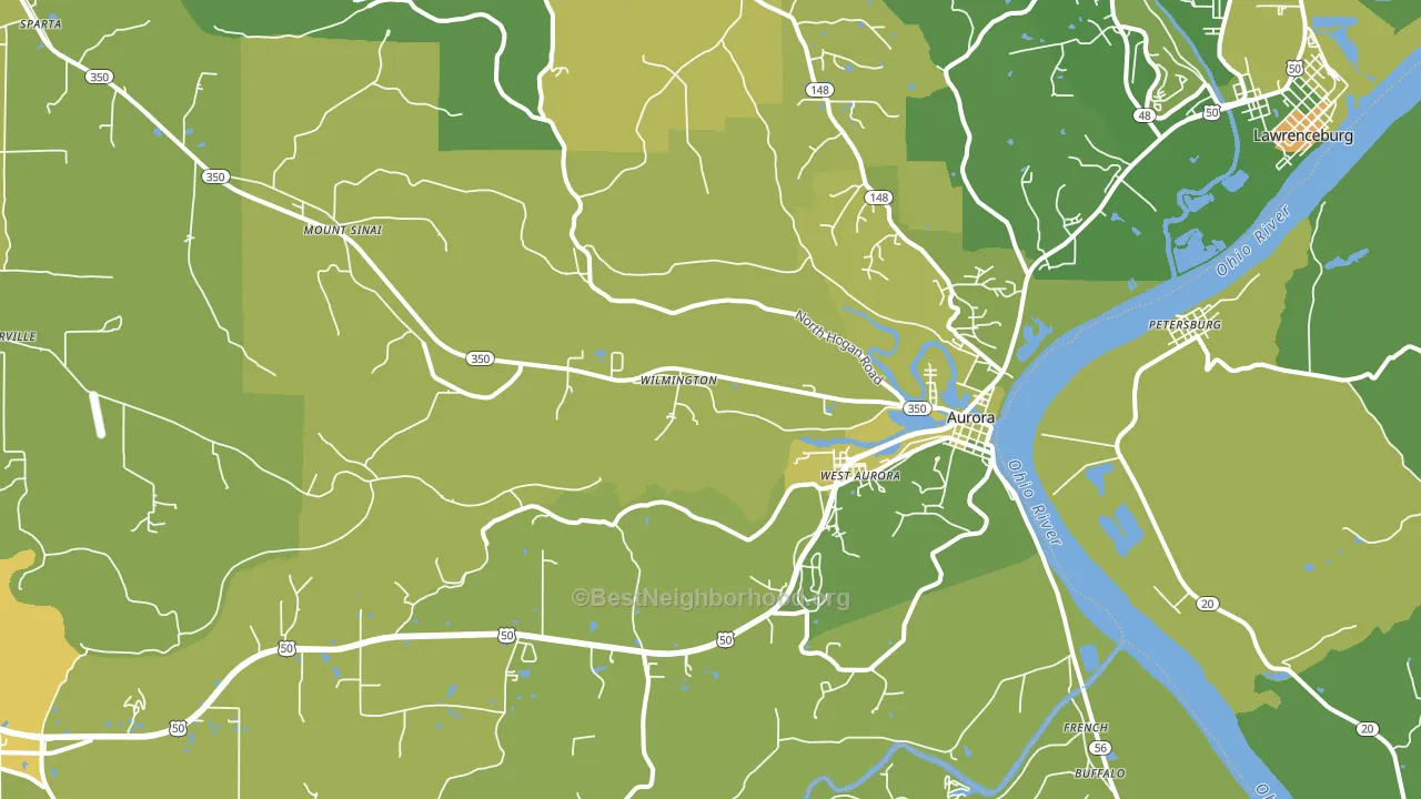 47001, IN block-group voter-turnout map