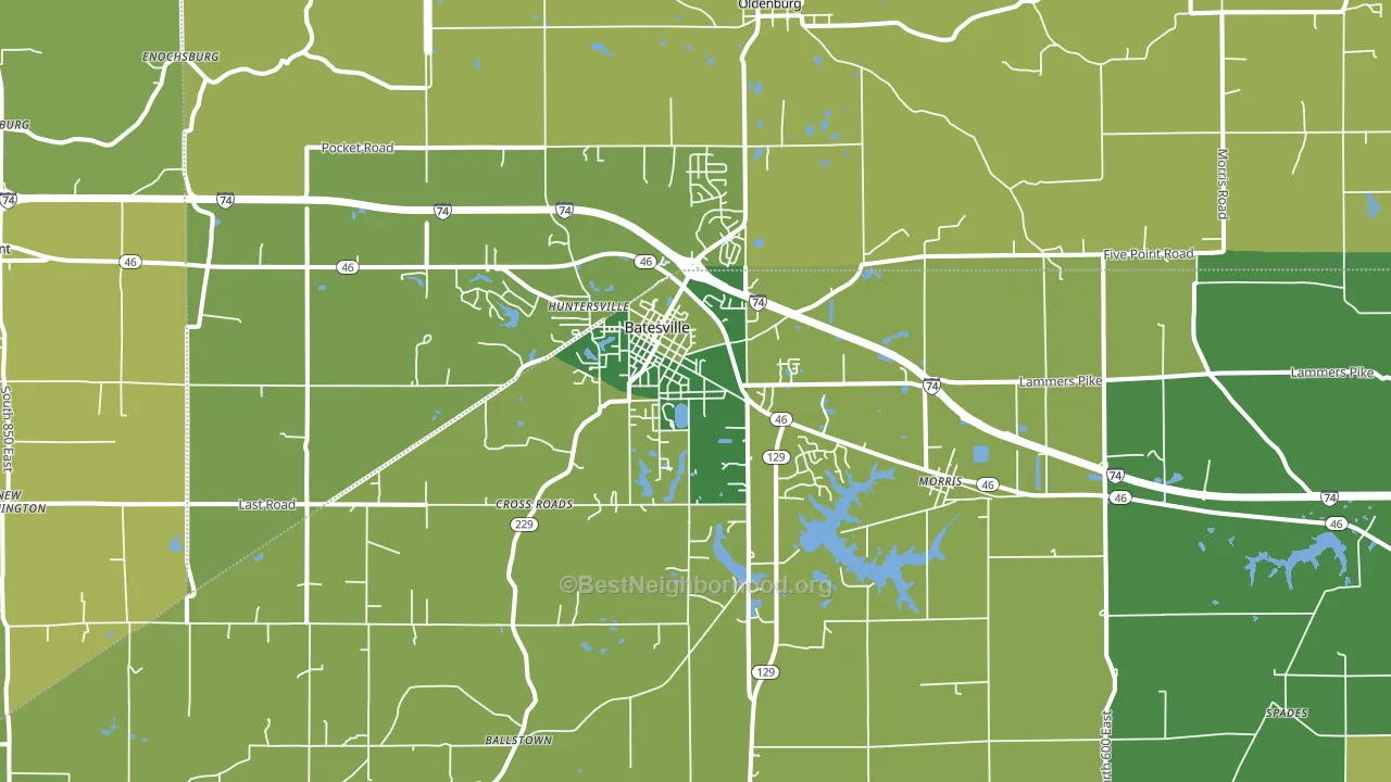 47006, IN block-group voter-turnout map