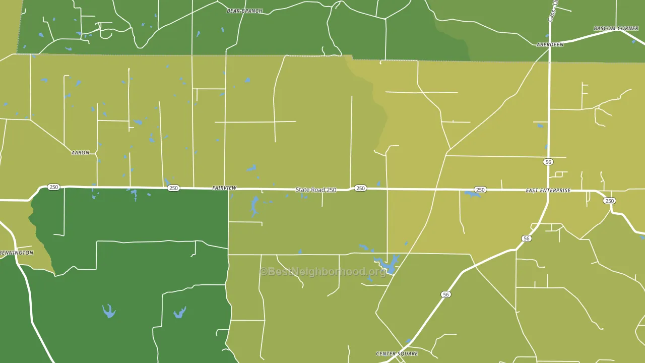 47011, IN block-group voter-turnout map