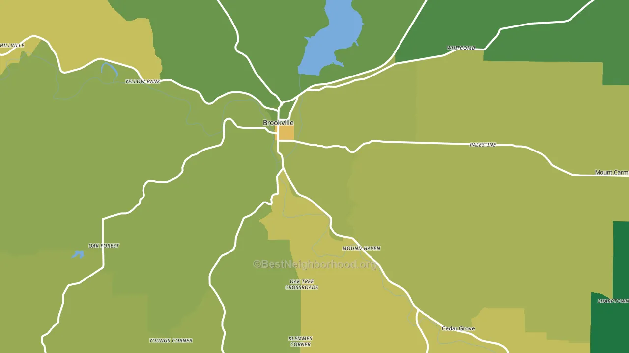 47012, IN block-group voter-turnout map