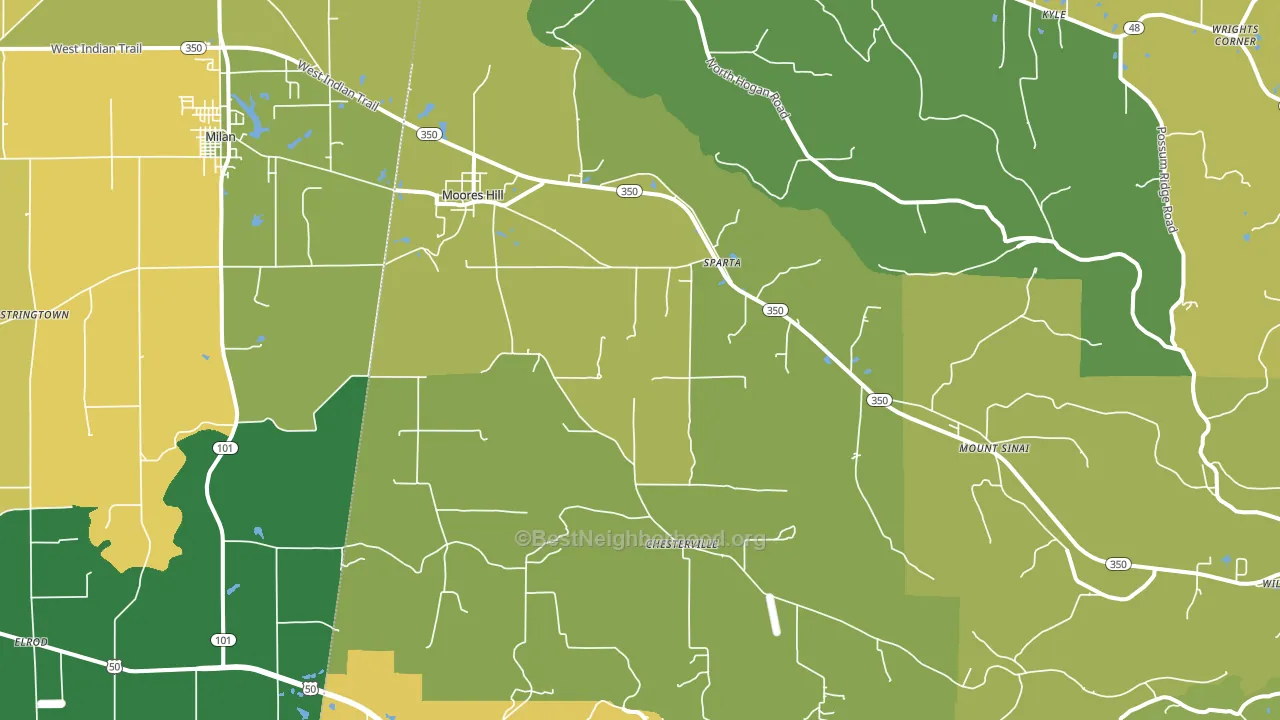 47032, IN block-group voter-turnout map