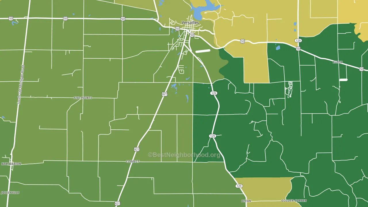47042, IN block-group voter-turnout map