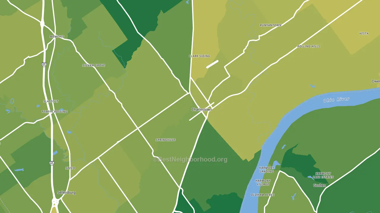 47111, IN block-group voter-turnout map