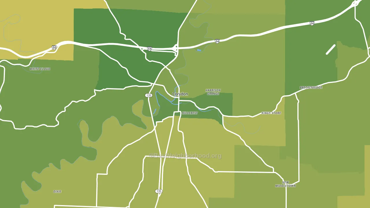 47112, IN block-group voter-turnout map