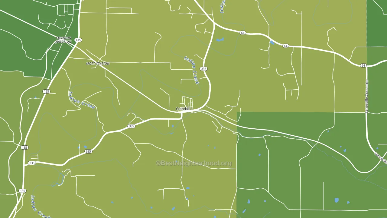 47114, IN block-group voter-turnout map