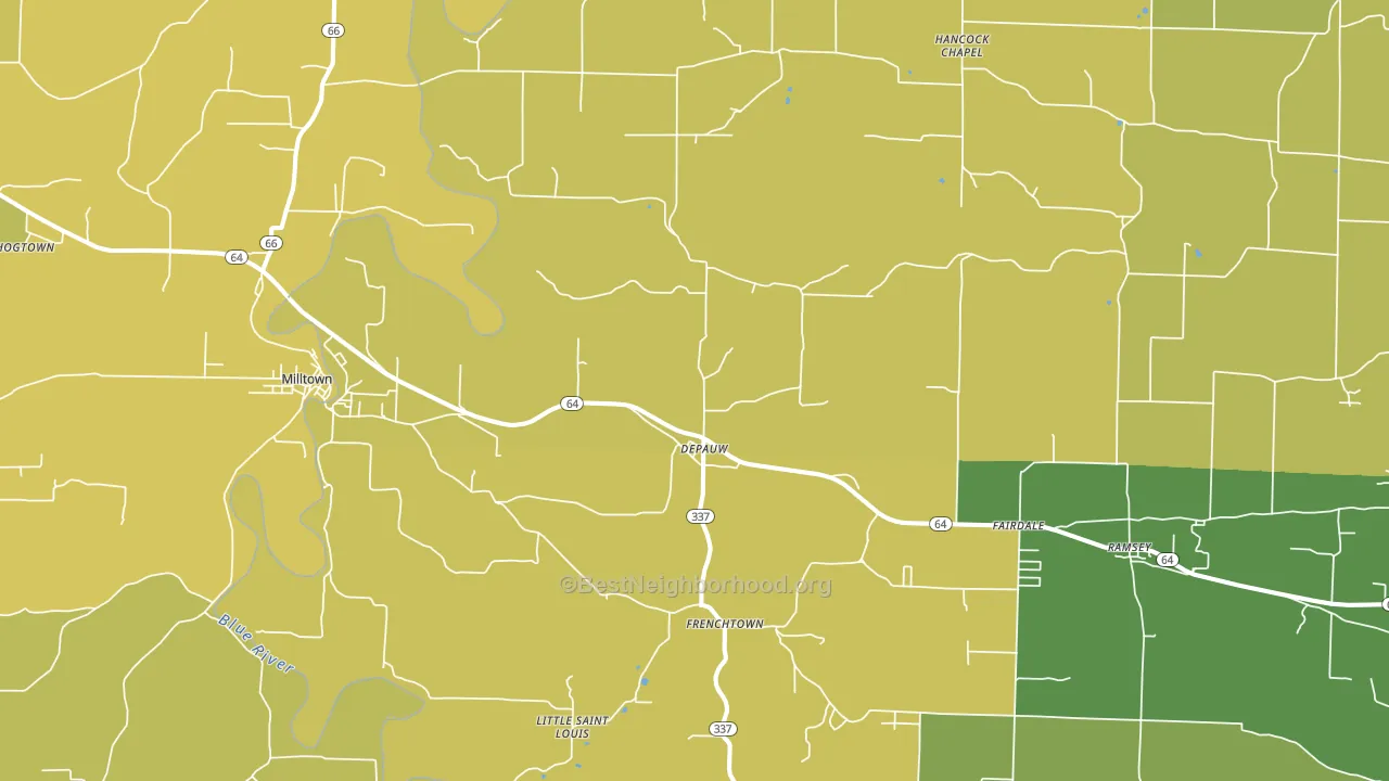 47115, IN block-group voter-turnout map