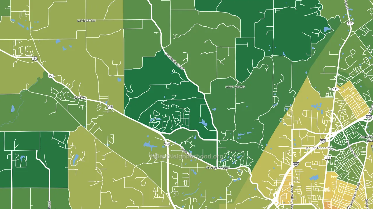 47119, IN block-group voter-turnout map