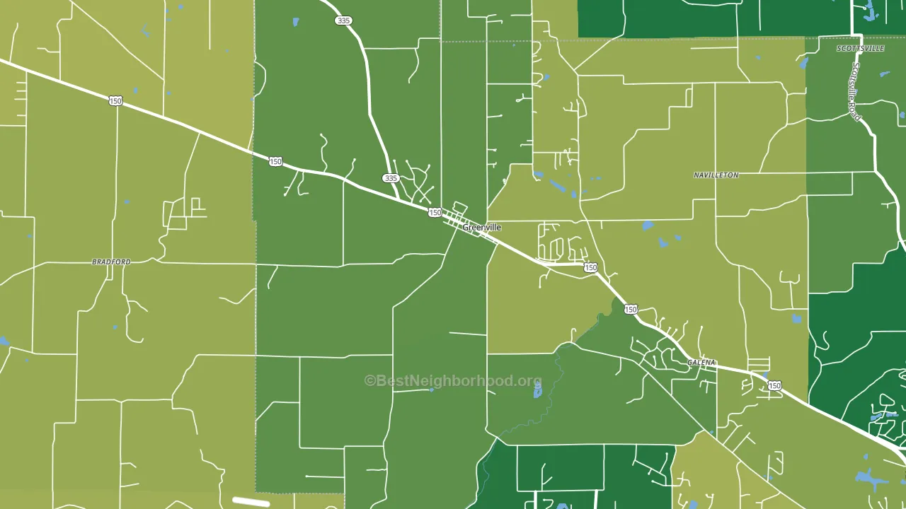 47124, IN block-group voter-turnout map