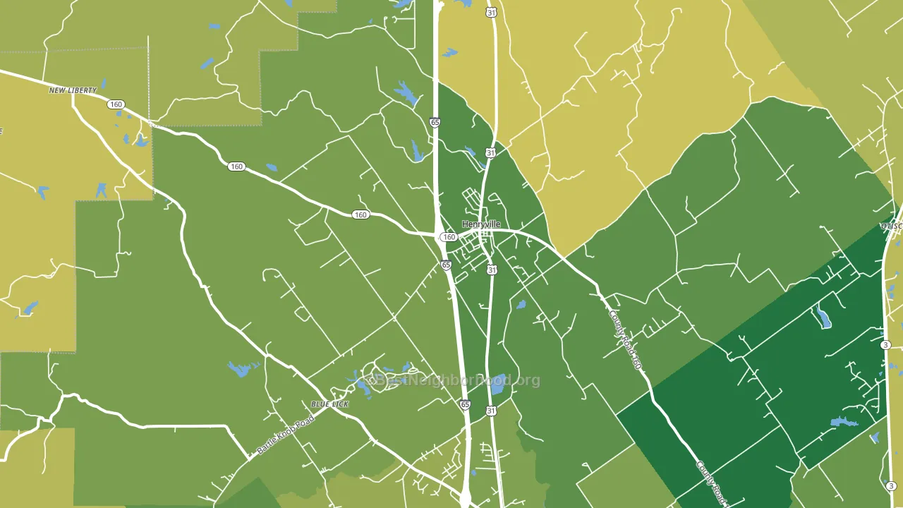 47126, IN block-group voter-turnout map