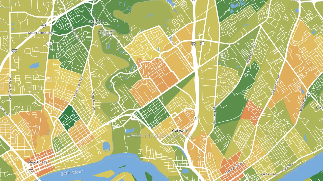 47129, IN block-group voter-turnout map