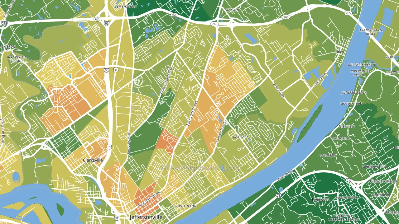 47130, IN block-group voter-turnout map
