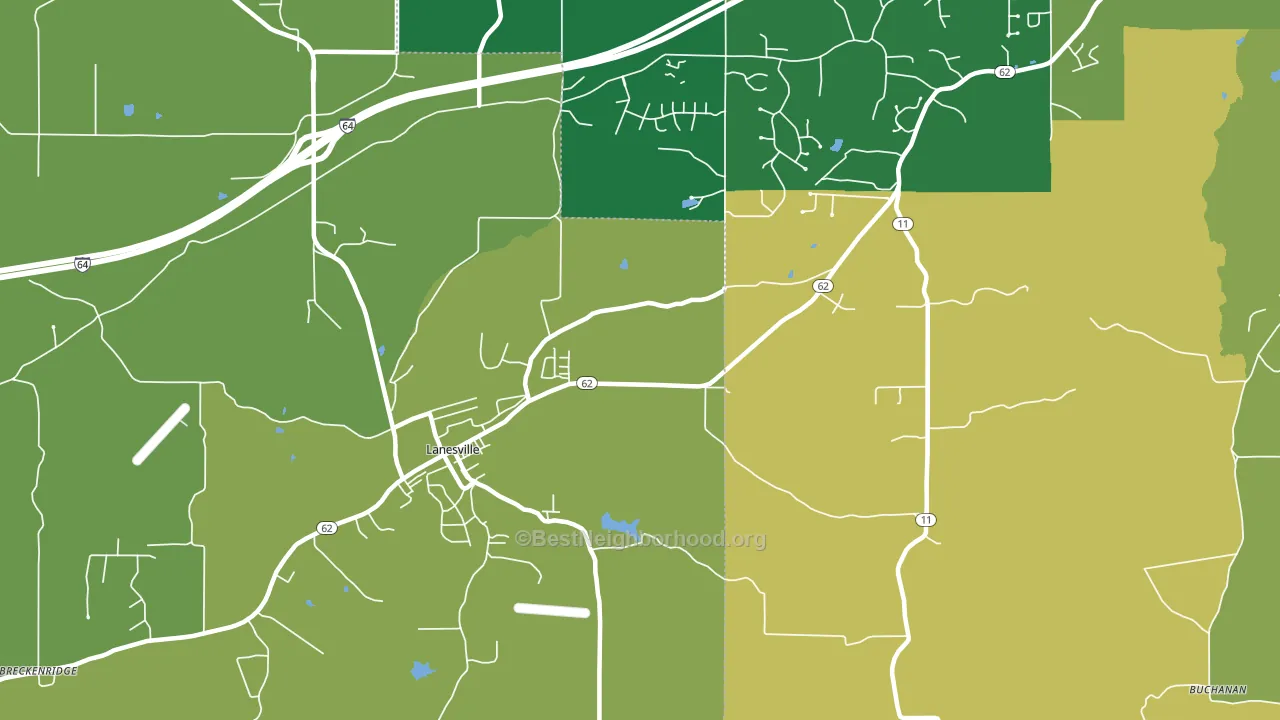 47136, IN block-group voter-turnout map