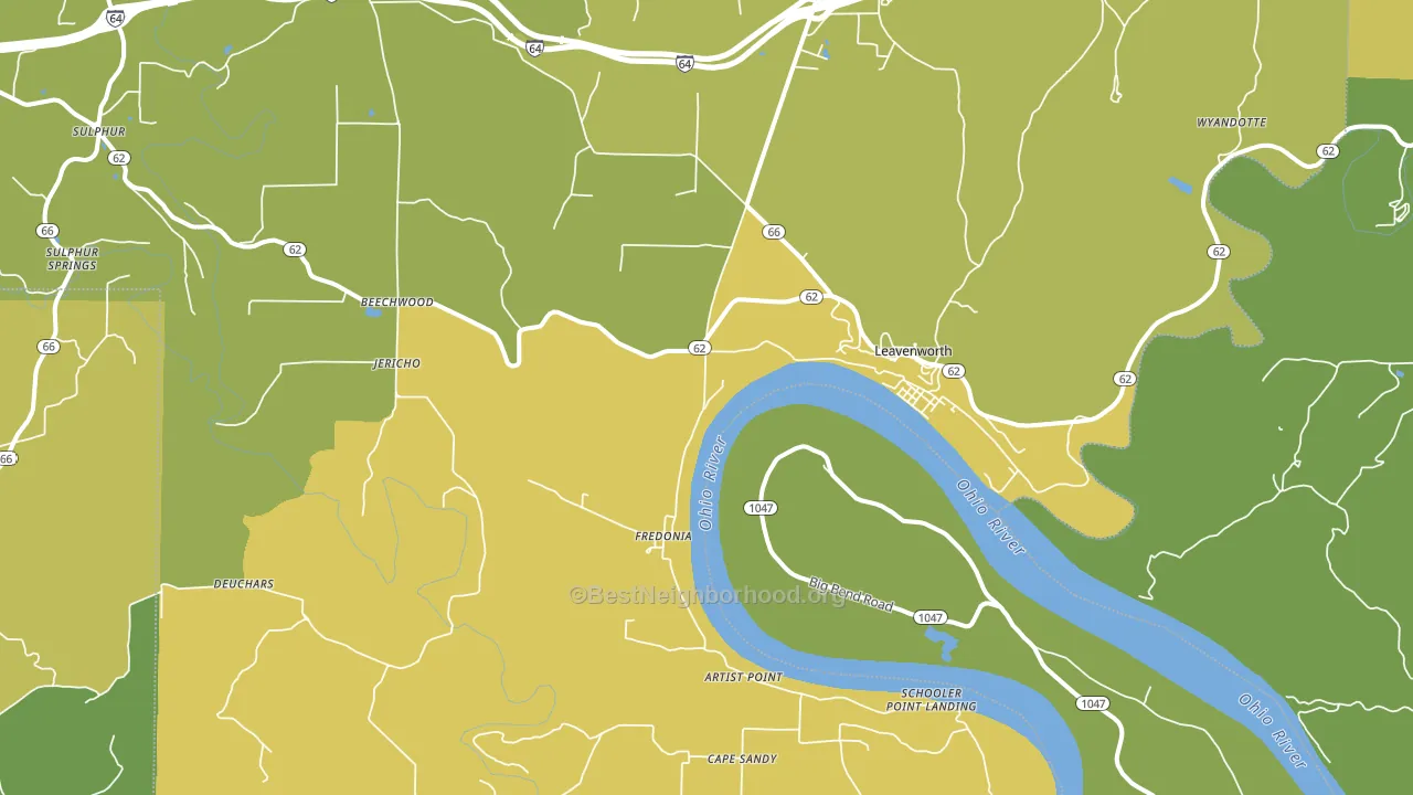 47137, IN block-group voter-turnout map