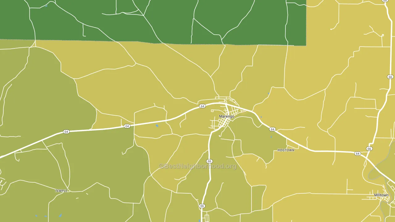 47140, IN block-group voter-turnout map