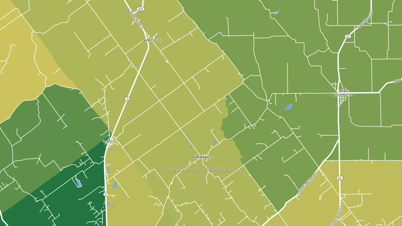 47141, IN block-group voter-turnout map