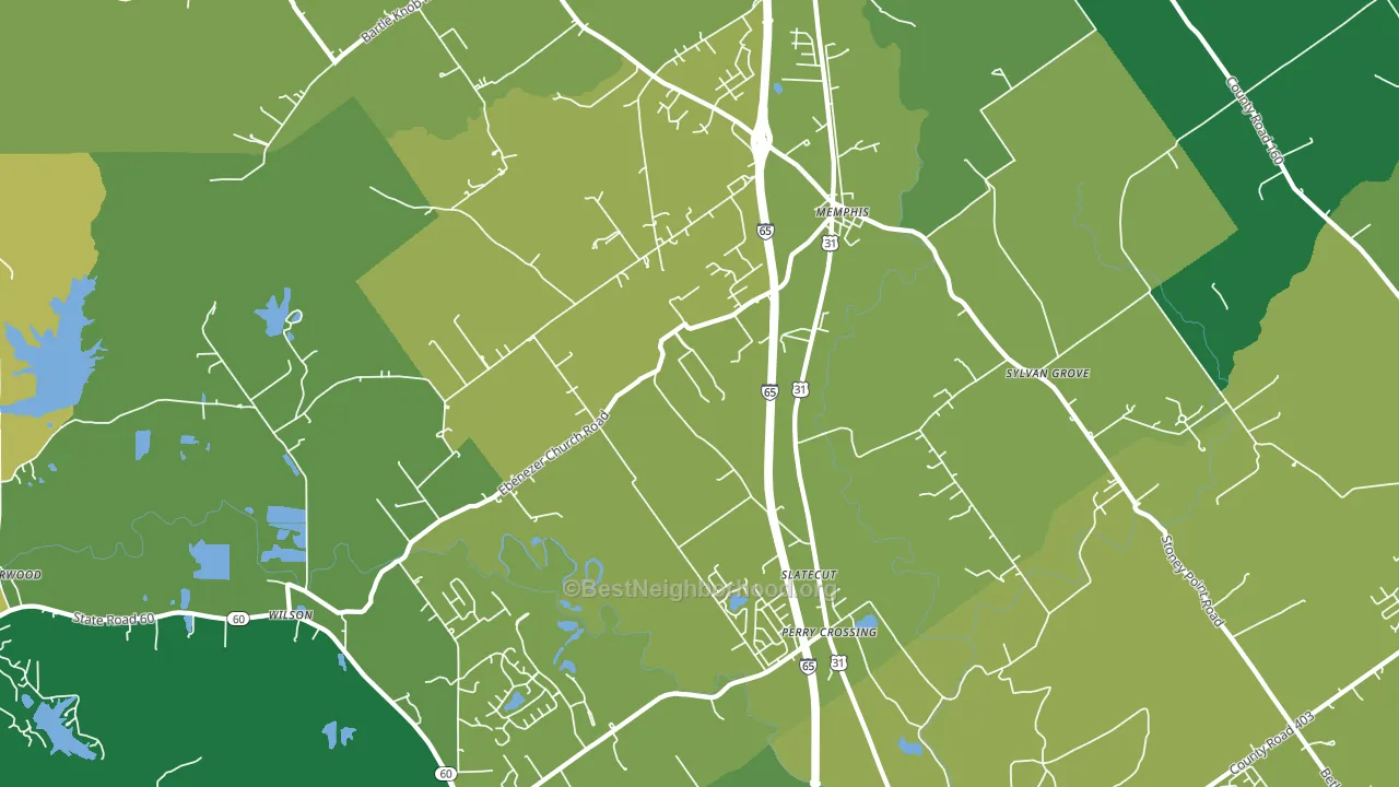 47143, IN block-group voter-turnout map