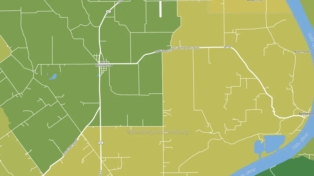47162, IN block-group voter-turnout map