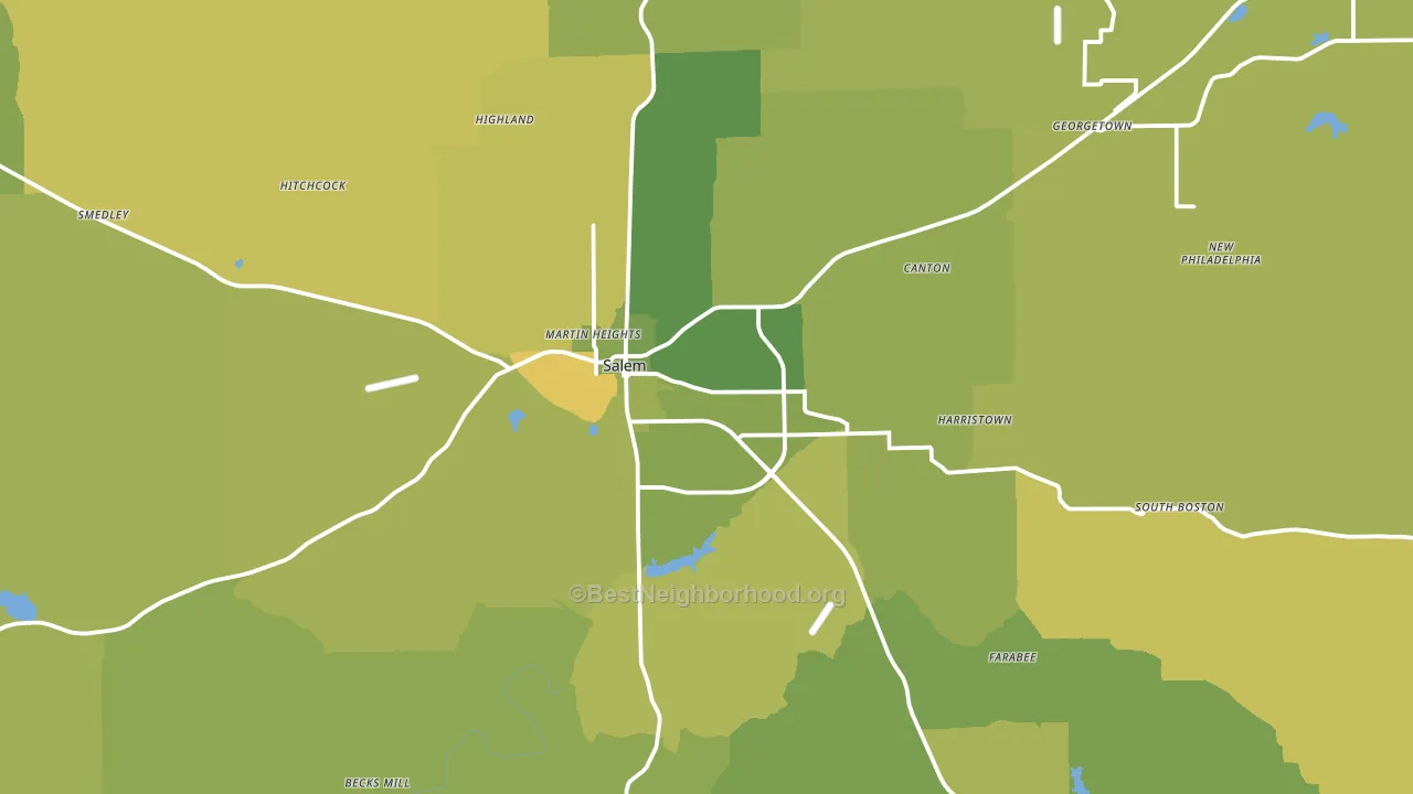 47167, IN block-group voter-turnout map