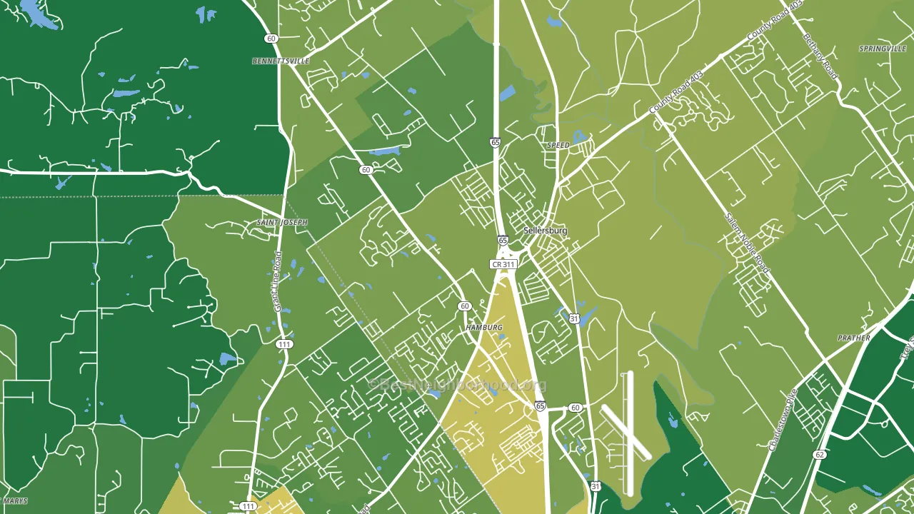 47172, IN block-group voter-turnout map