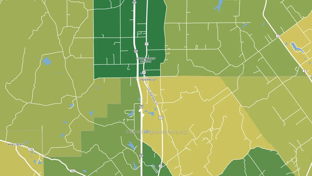 47177, IN block-group voter-turnout map