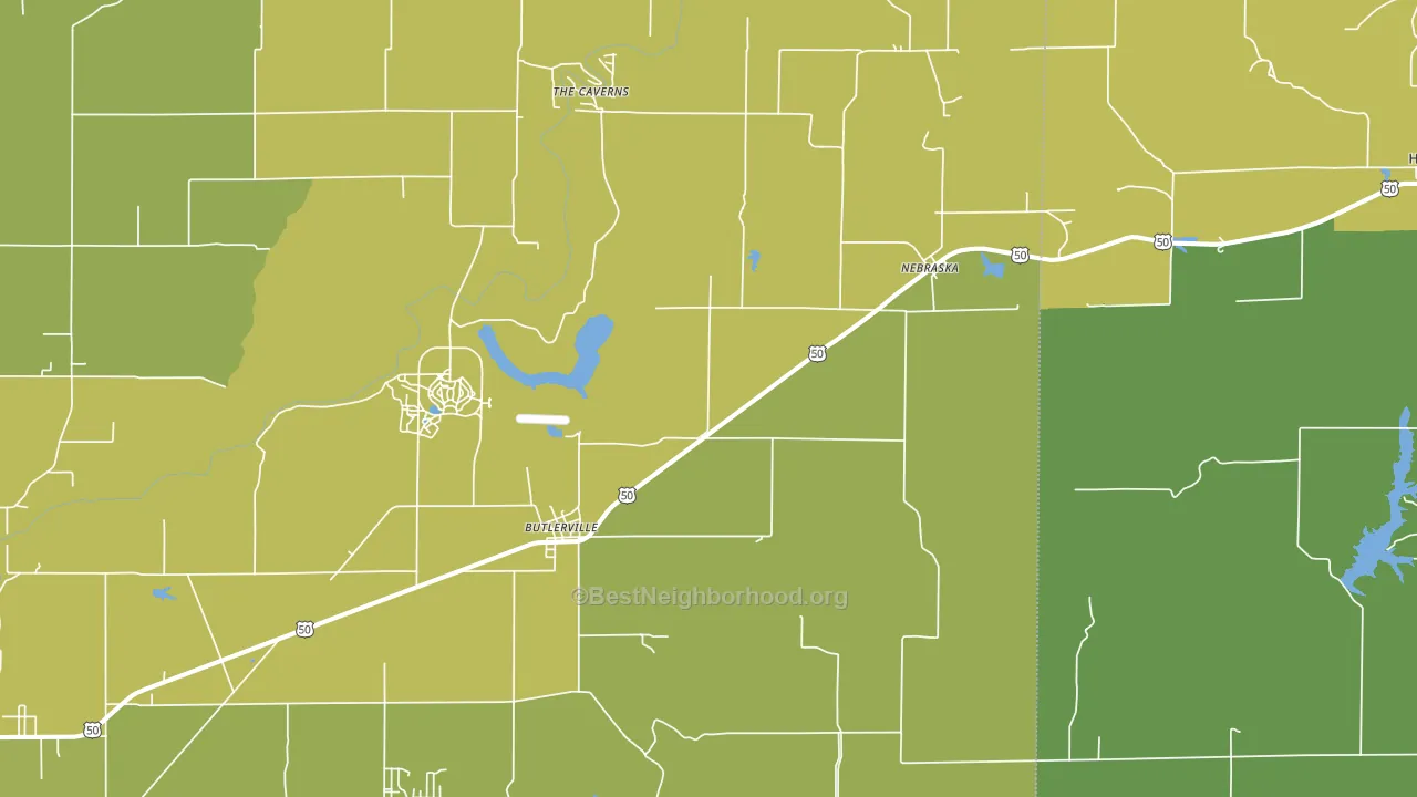 47223, IN block-group voter-turnout map