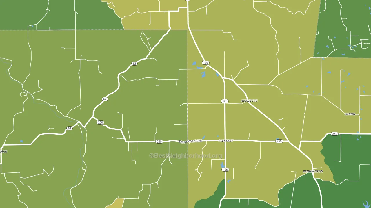 47224, IN block-group voter-turnout map