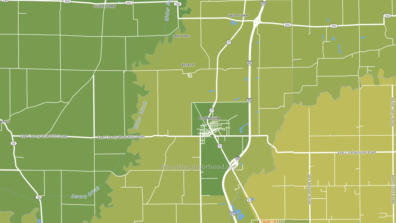 47229, IN block-group voter-turnout map