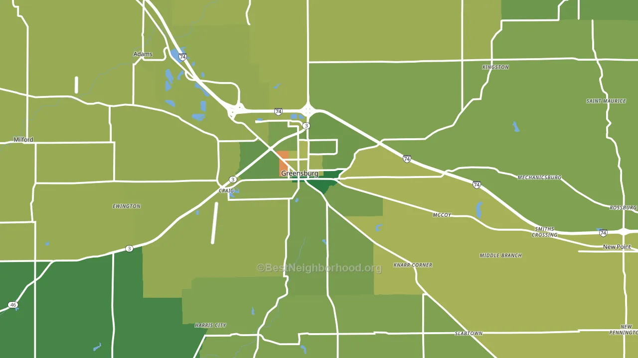 47240, IN block-group voter-turnout map