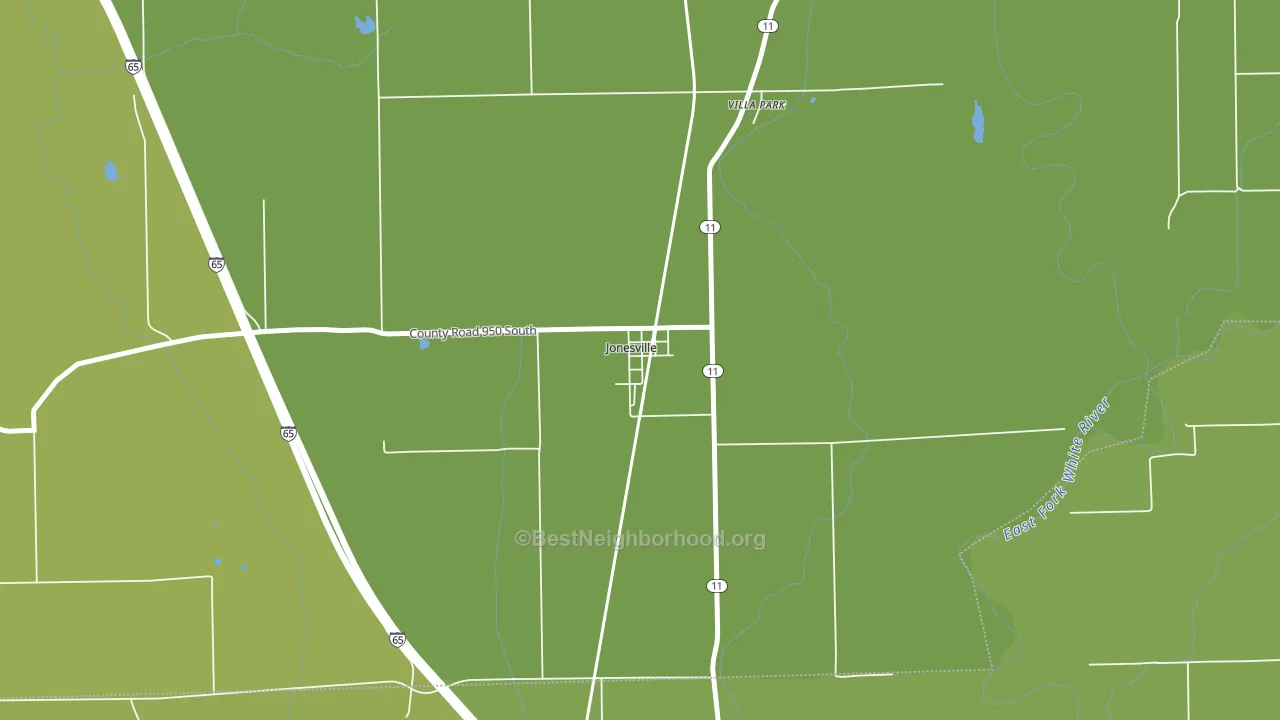 47247, IN block-group voter-turnout map