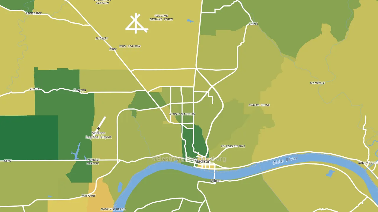47250, IN block-group voter-turnout map