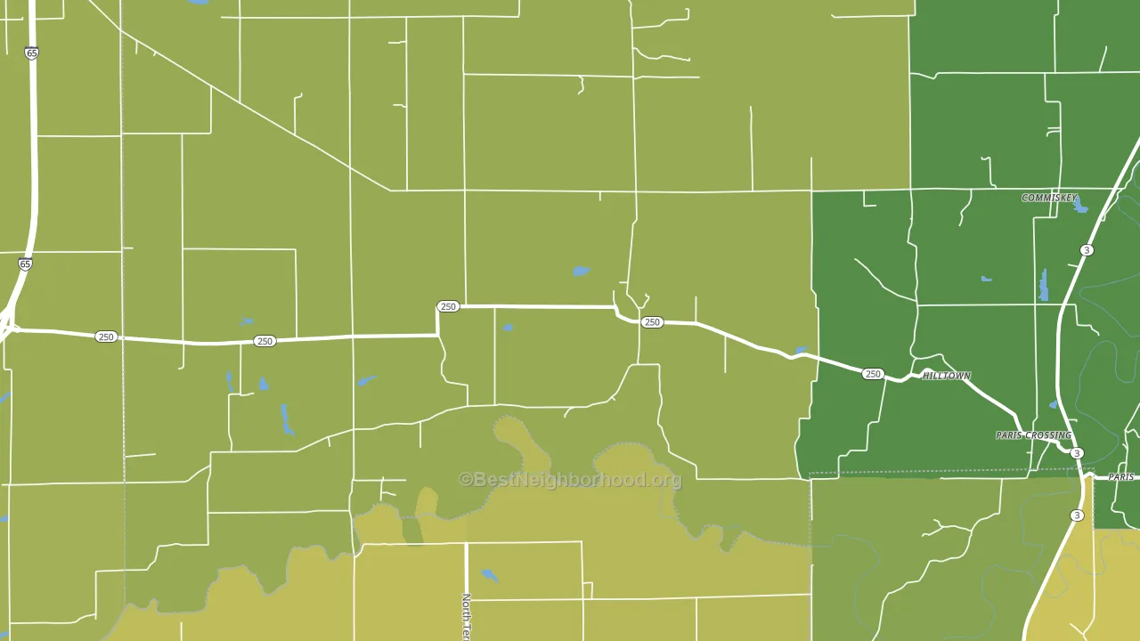 47270, IN block-group voter-turnout map