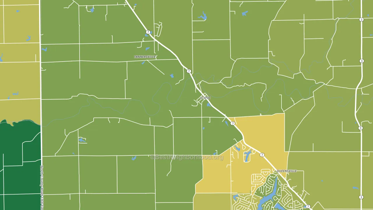 47273, IN block-group voter-turnout map