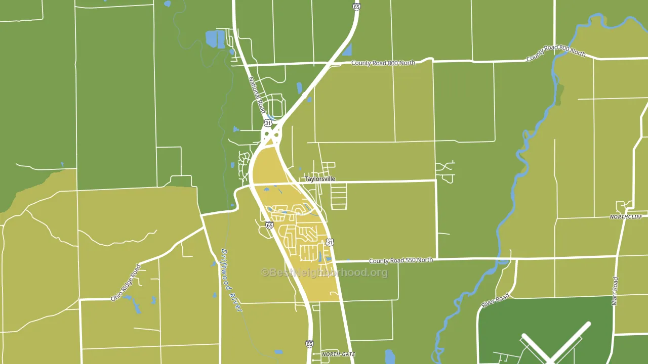 47280, IN block-group voter-turnout map