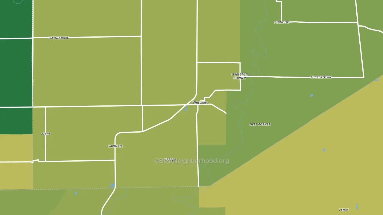 47283, IN block-group voter-turnout map