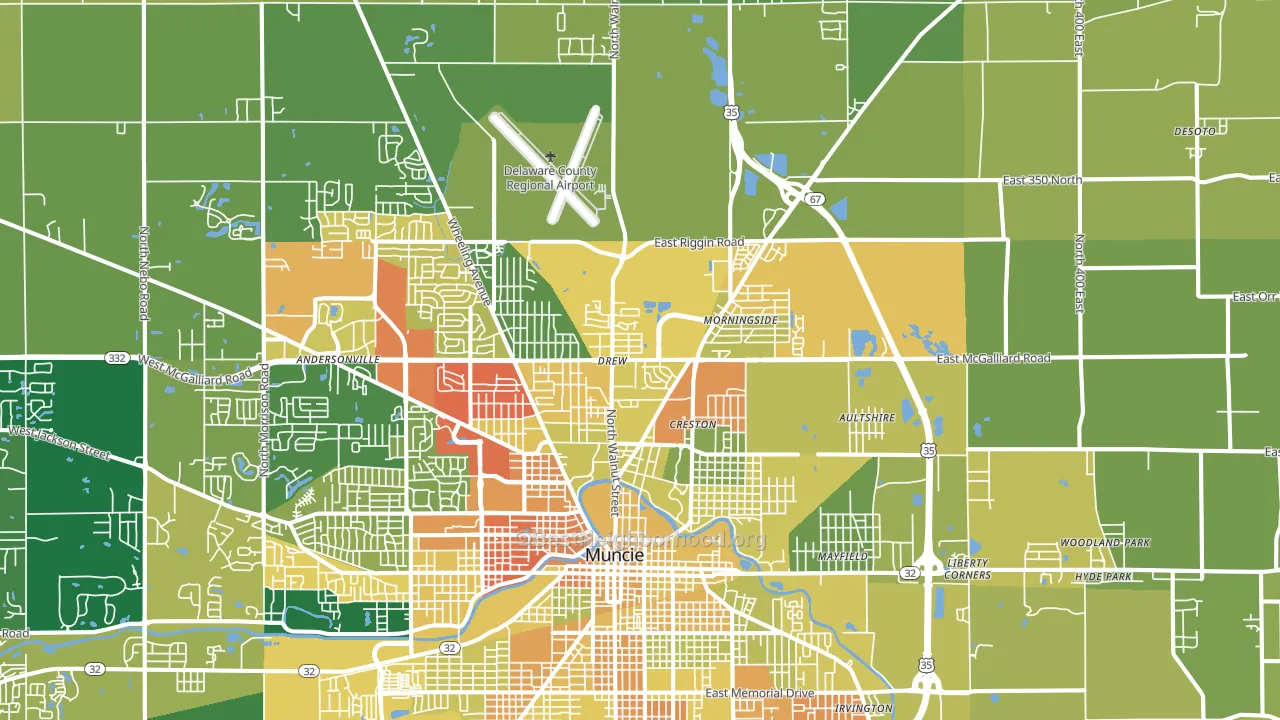 47303, IN block-group voter-turnout map