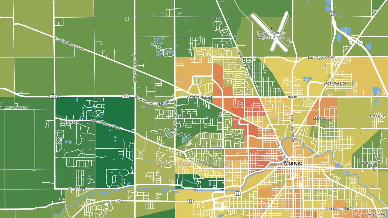 47304, IN block-group voter-turnout map