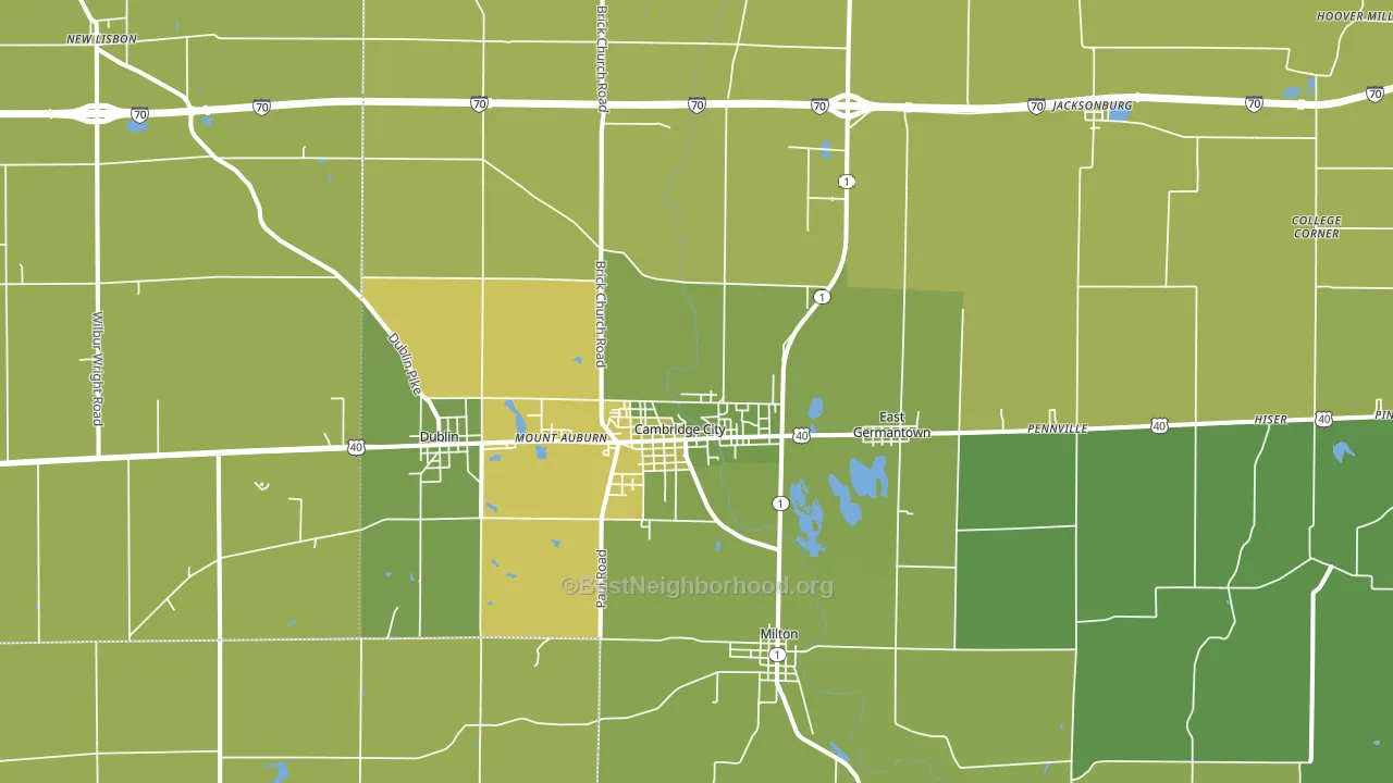 47327, IN block-group voter-turnout map