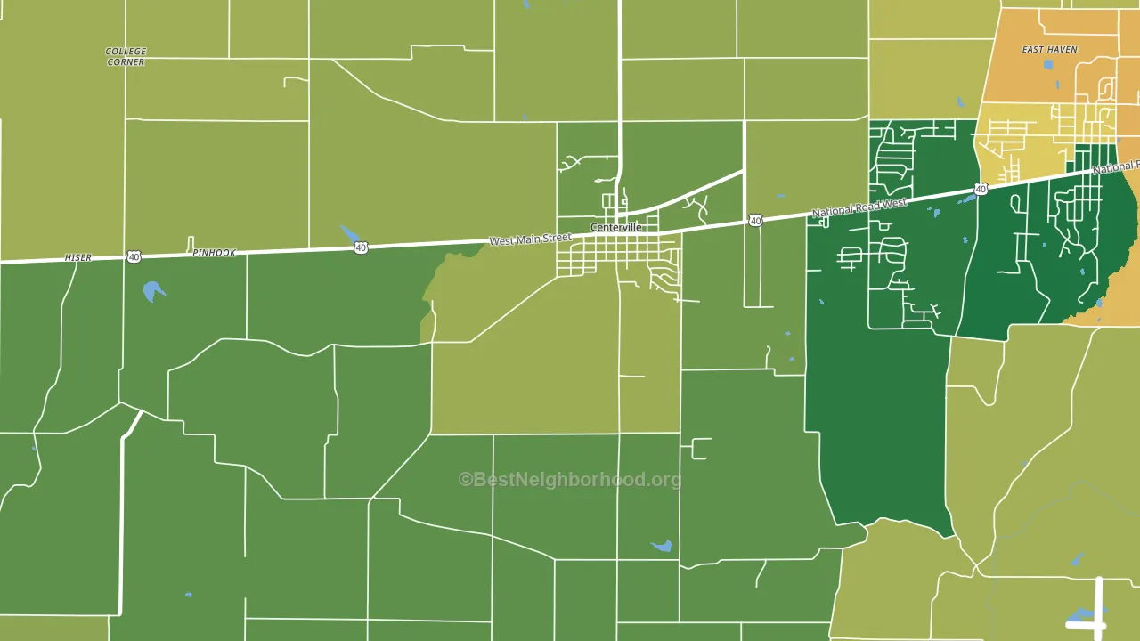 47330, IN block-group voter-turnout map