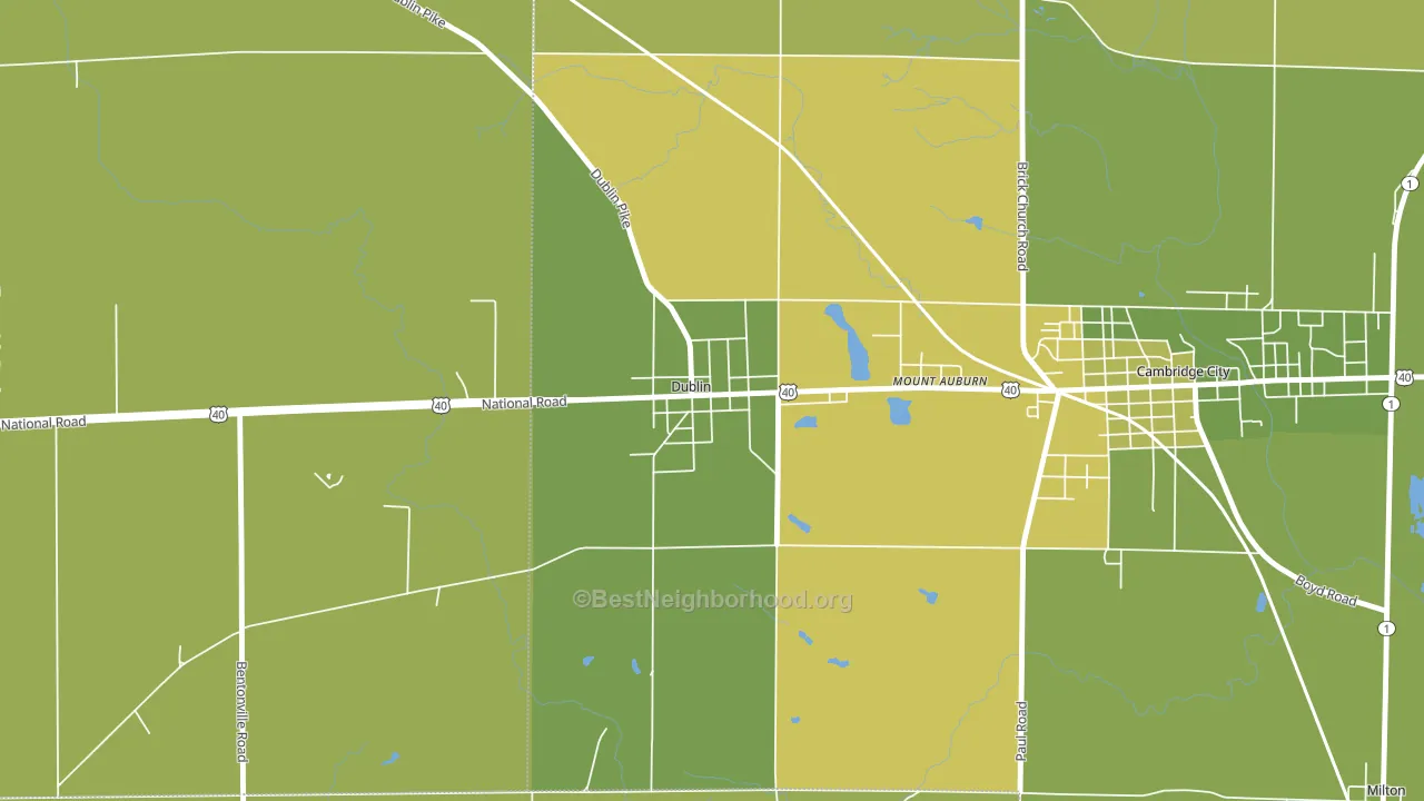 47335, IN block-group voter-turnout map